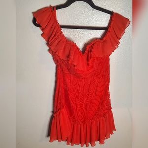 NWT Saints + Secrets red off the shoulder dress medium